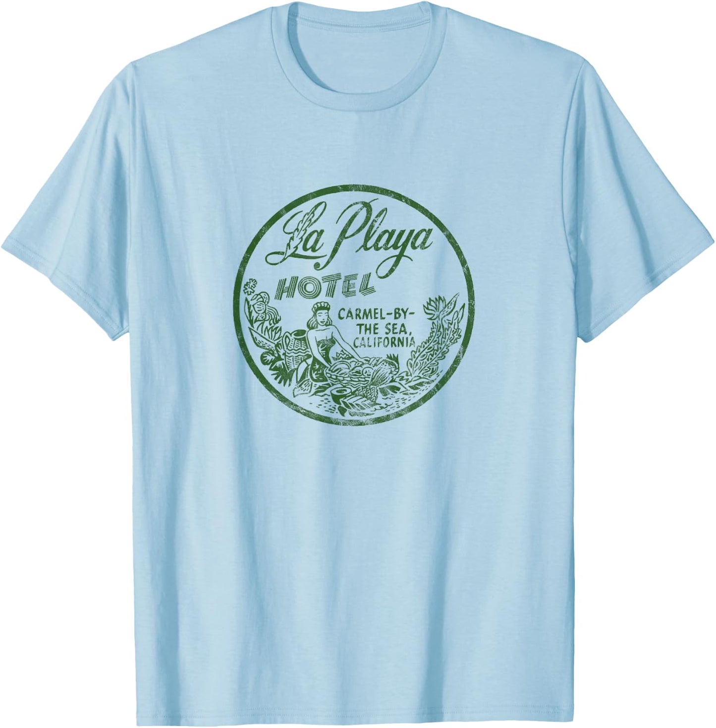 Carmel by The Sea California Vintage Hotel Advertising T-Shirt - T-Shirt | Light Blue