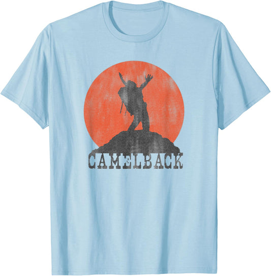 CAMELBACK MOUNTAIN Classic Distressed Hiker T-Shirt - T-Shirt | Light Blue
