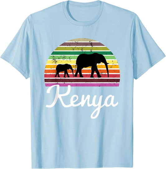 Kenya Shirt Elephant Safari Gift T Shirt T-Shirt - T-Shirt | Light Blue