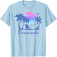 BERMUDA Beach Vacation Trip Retro Vintage Sunset Graphic Women Girls Kids T-Shirt - T-Shirt | Light Blue