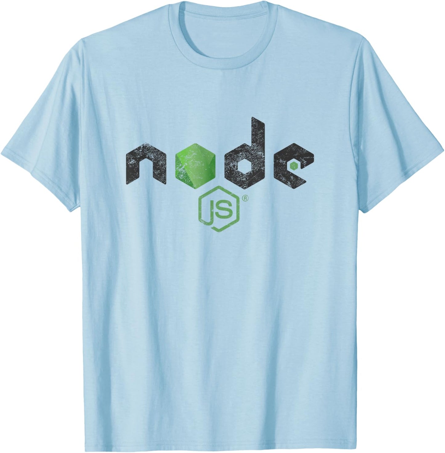 Node JS Logo Nodejs Programmer Developer Distressed Vintage T-Shirt - T-Shirt | Light Blue