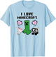 Minecraft Mob Group I Love Minecraft Poster T-Shirt - T-Shirt | Light Blue