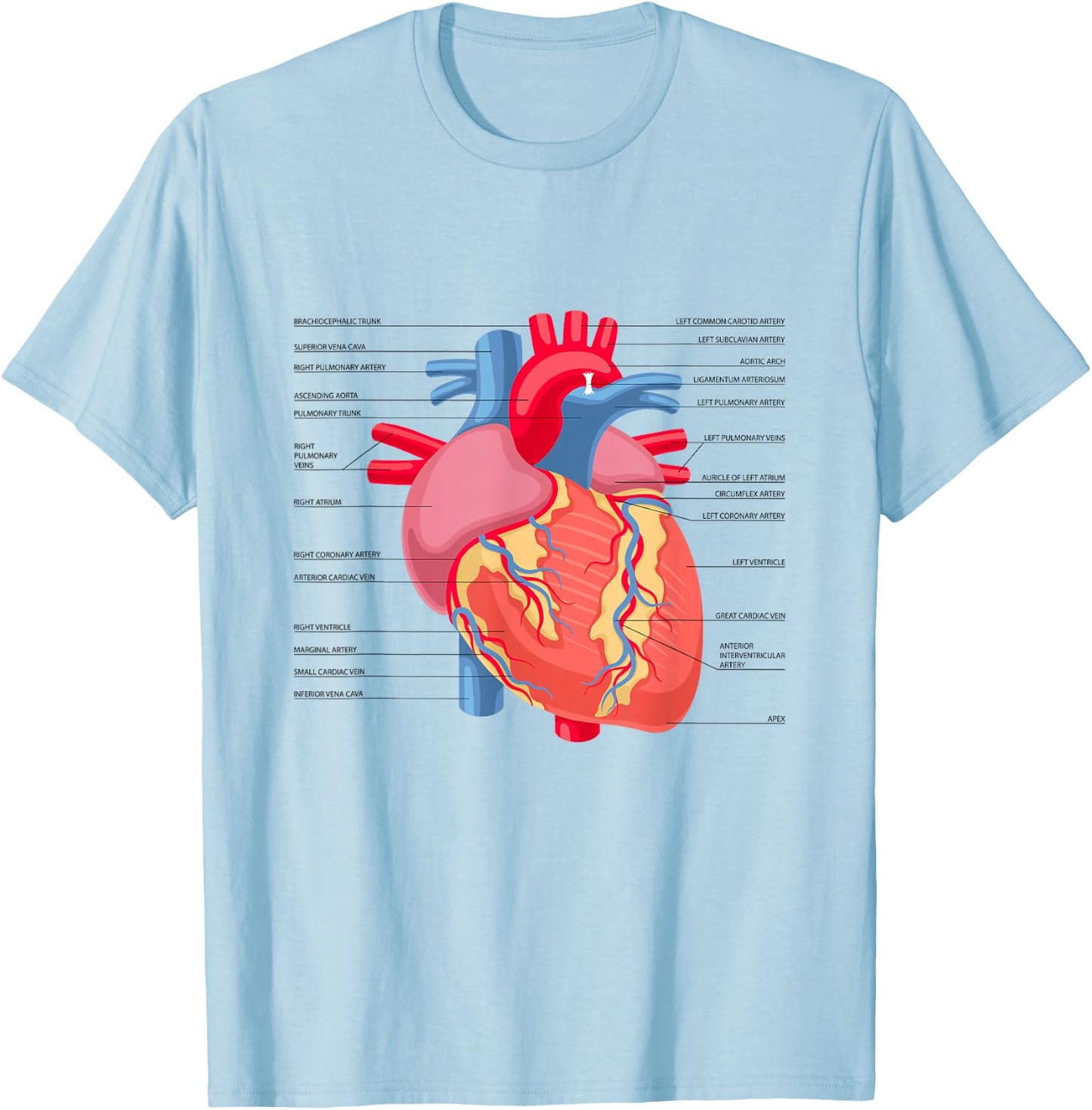 Funny Human Heart Anatomy Anatomical Heart T-Shirt - T-Shirt | Light Blue