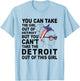 Classic Retro Girl From Detroit - Proud Detroit Girl T-Shirt - T-Shirt | Light Blue