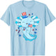 American Axolotl 4th Of July US Flag Patriotic Axolotl USA T-Shirt - T-Shirt | Light Blue