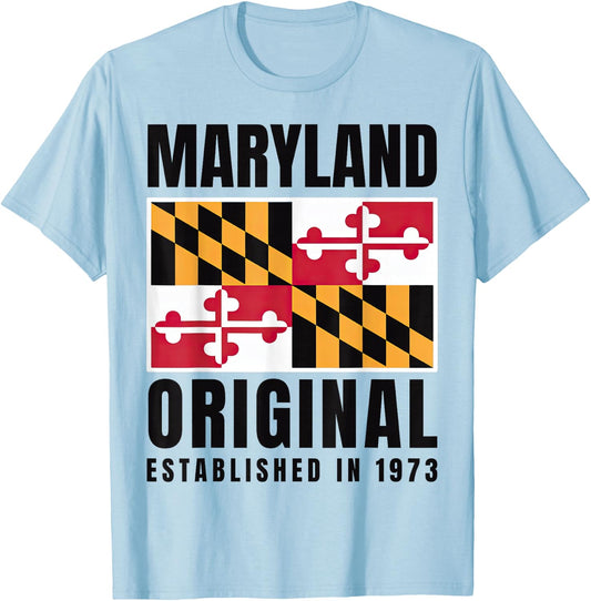 Maryland Original 1973 Md State Flag T-Shirt - T-Shirt | Light Blue