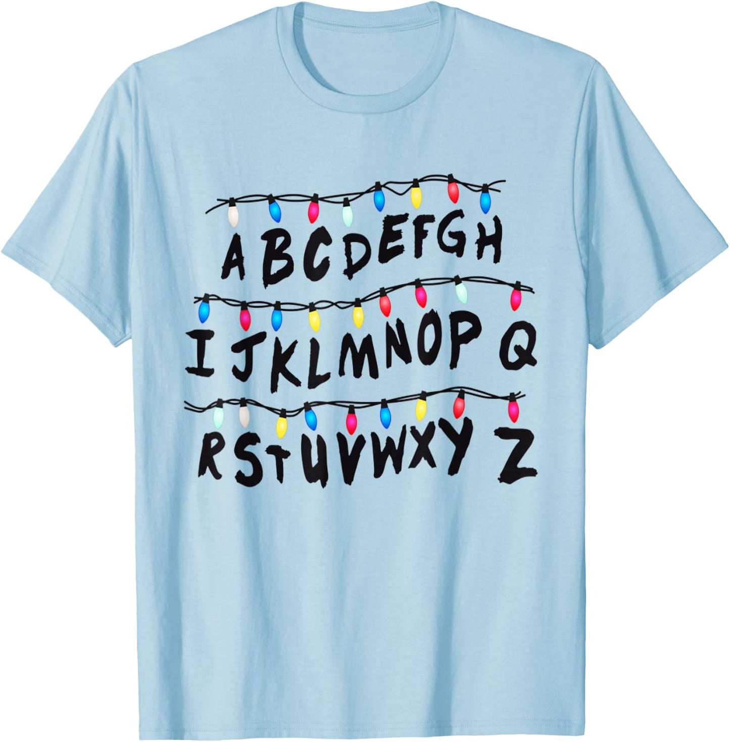 Alphabet Wall - Alphabet Halloween Costume Christmas T-Shirt - T-Shirt | Light Blue
