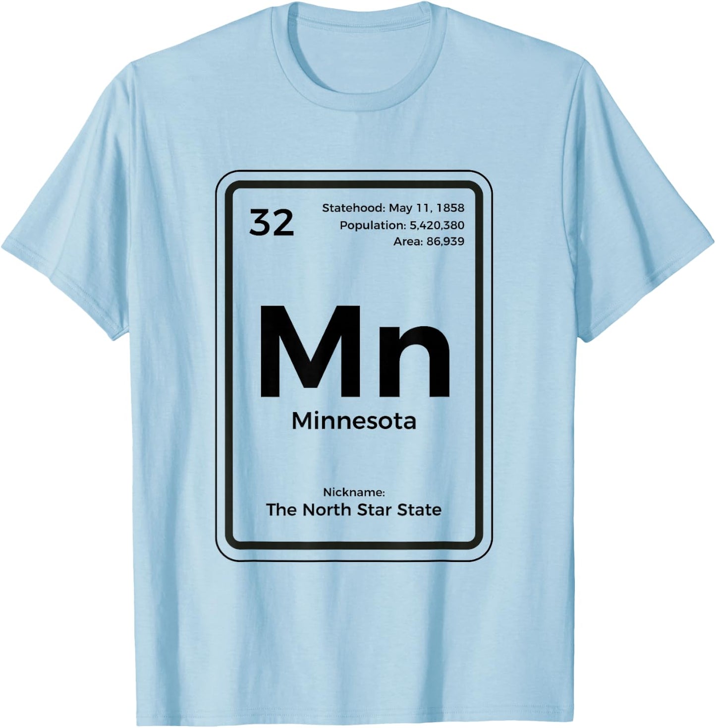 Minnesota Shirt Periodic Table North Star State T-Shirt - T-Shirt | Light Blue