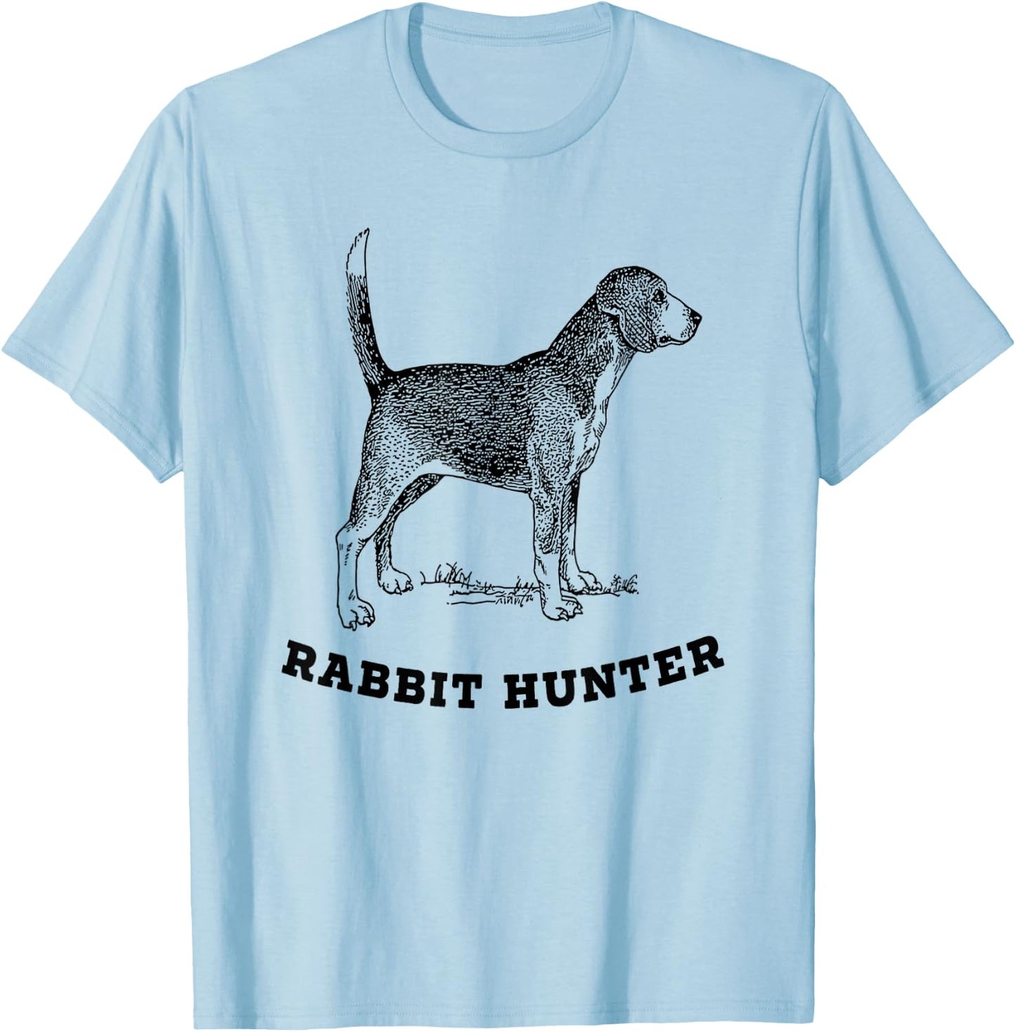 Rabbit Hunter Beagle Dog Chasing Tail Hunting Cottontail Men Women T-Shirt - T-Shirt | Light Blue