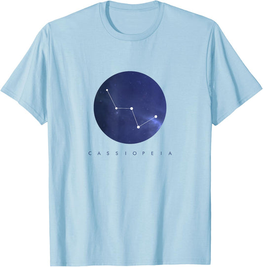 Cassiopeia Constellation - Astronomy Space T-Shirt - T-Shirt | Light Blue