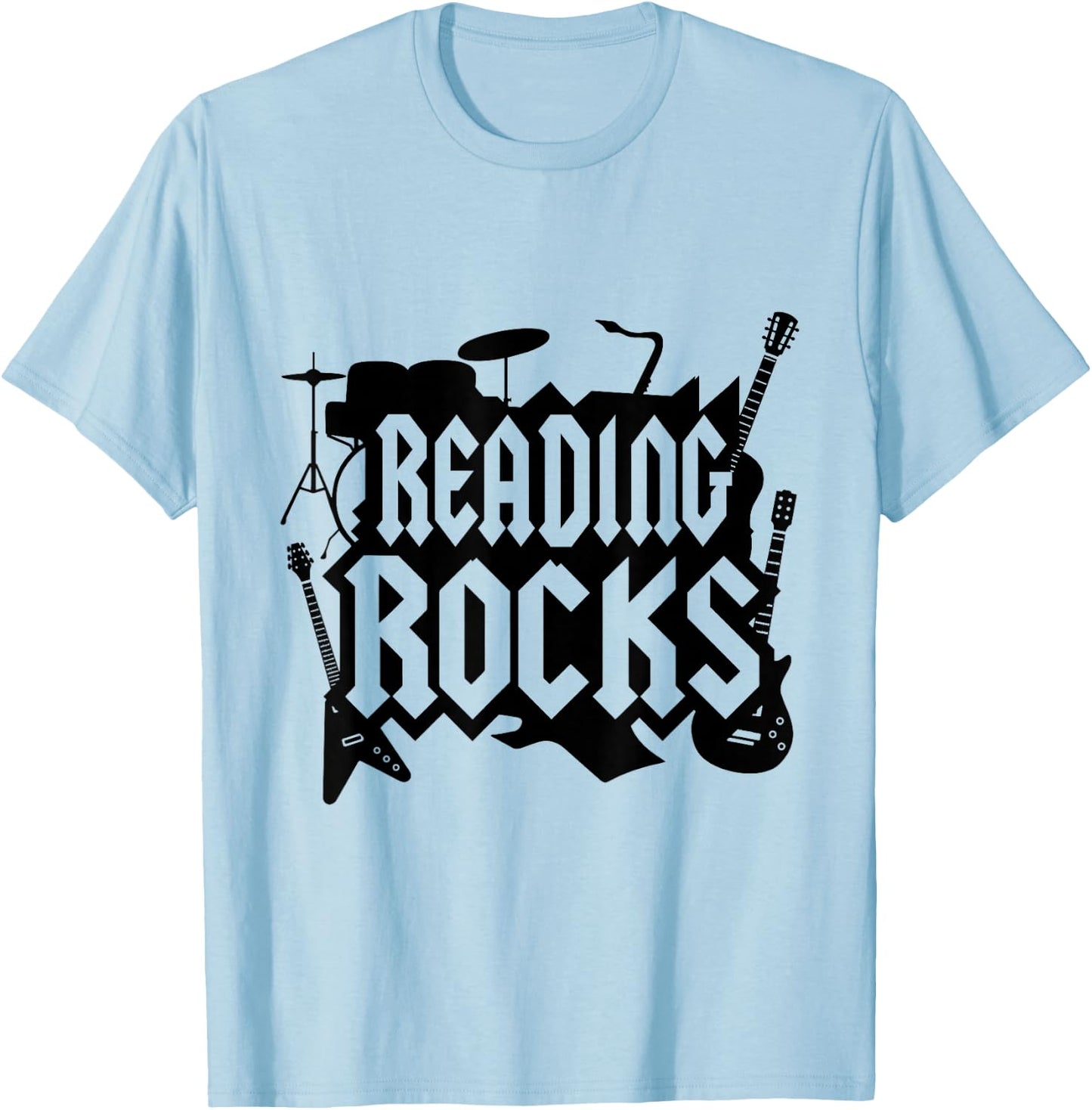 Reading Rocks Read Teacher Libray Librarian ELA Teacher T-Shirt - T-Shirt | Light Blue