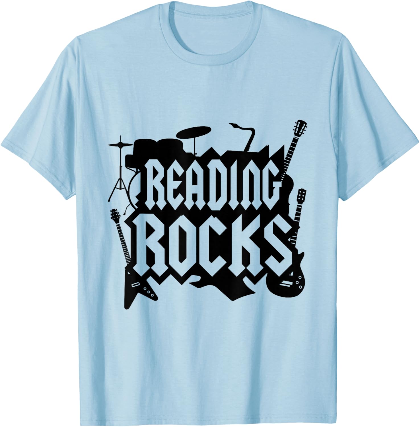 Reading Rocks Read Teacher Libray Librarian ELA Teacher T-Shirt - T-Shirt | Light Blue