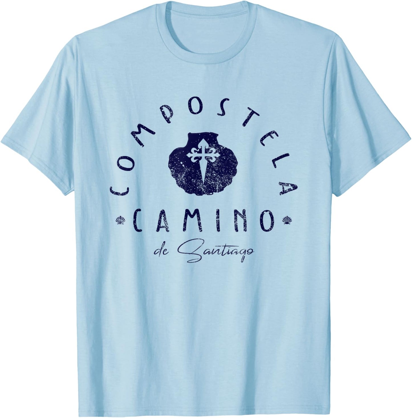Camino de Santiago Spain Scallop Shell St James Hiking Gift T-Shirt - T-Shirt | Light Blue