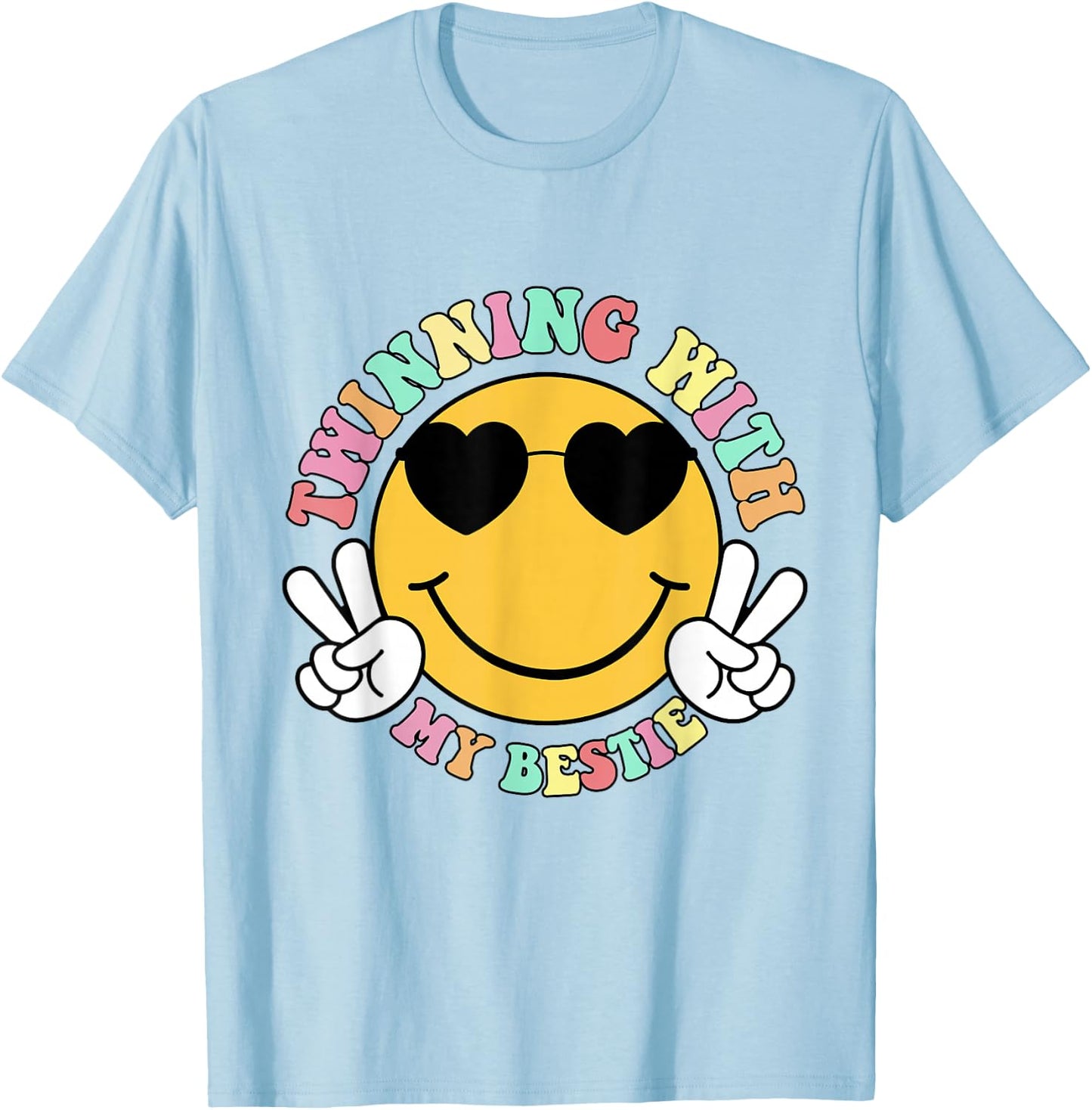 Twinning With My Bestie Girls Kids Matching Bestfriend BFF T-Shirt - T-Shirt | Light Blue