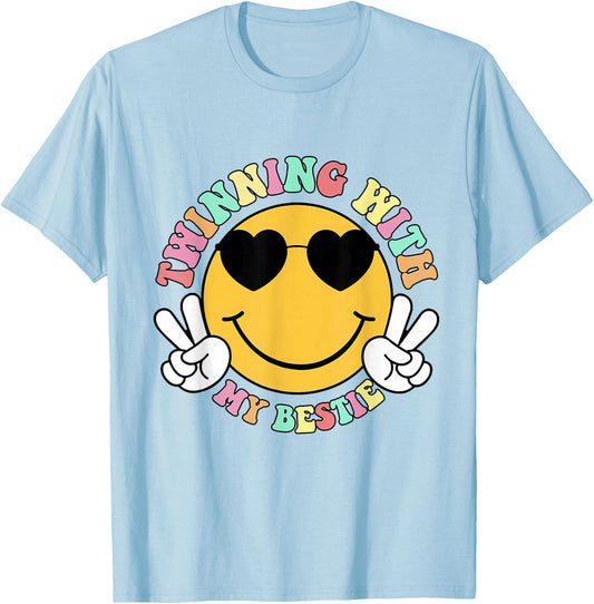 Twinning With My Bestie Girls Kids Matching Bestfriend BFF T-Shirt - T-Shirt | Light Blue
