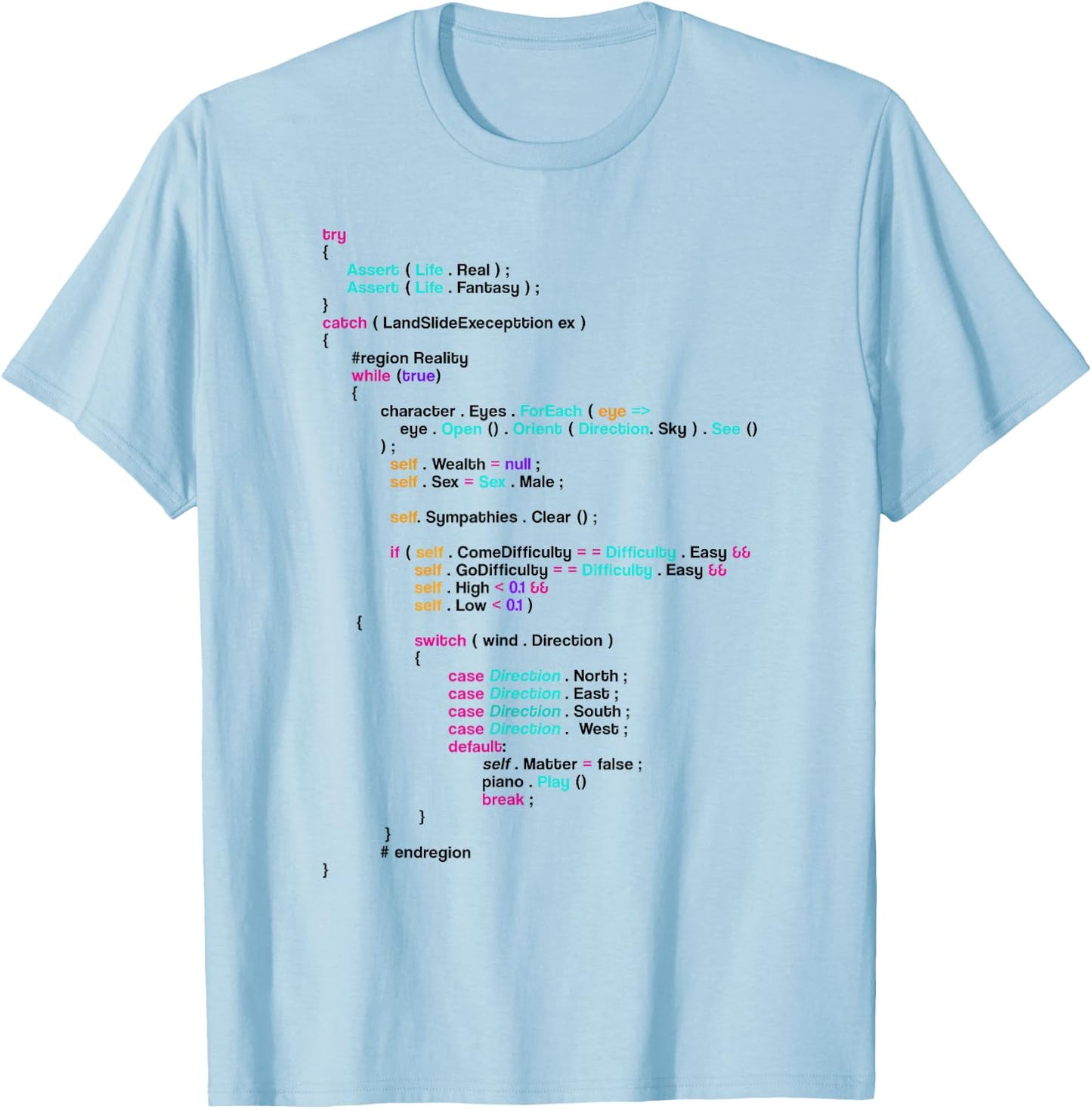Assert Code Programmer Software Developer Nerd Computer T-Shirt - T-Shirt | Light Blue