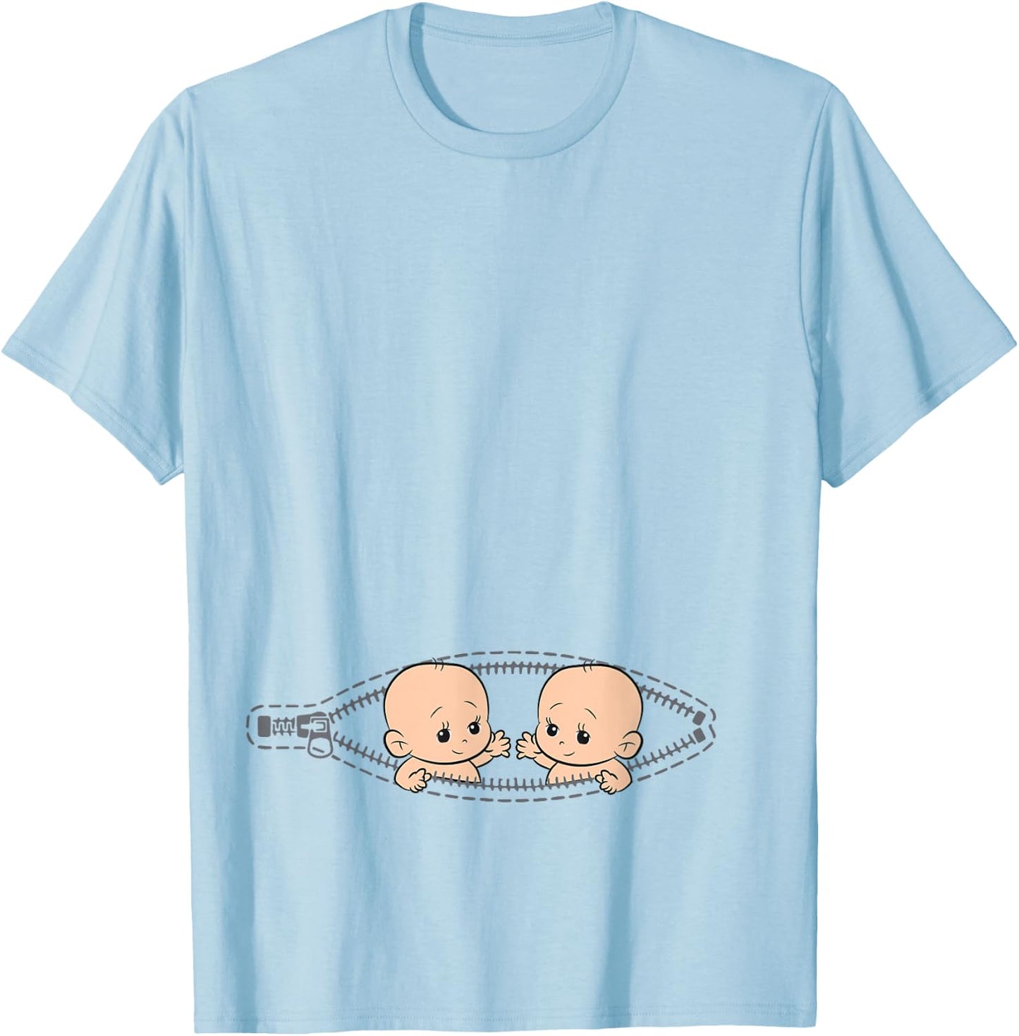 Pregnant Mother of Twins Pregnancy T-Shirt - T-Shirt | Light Blue