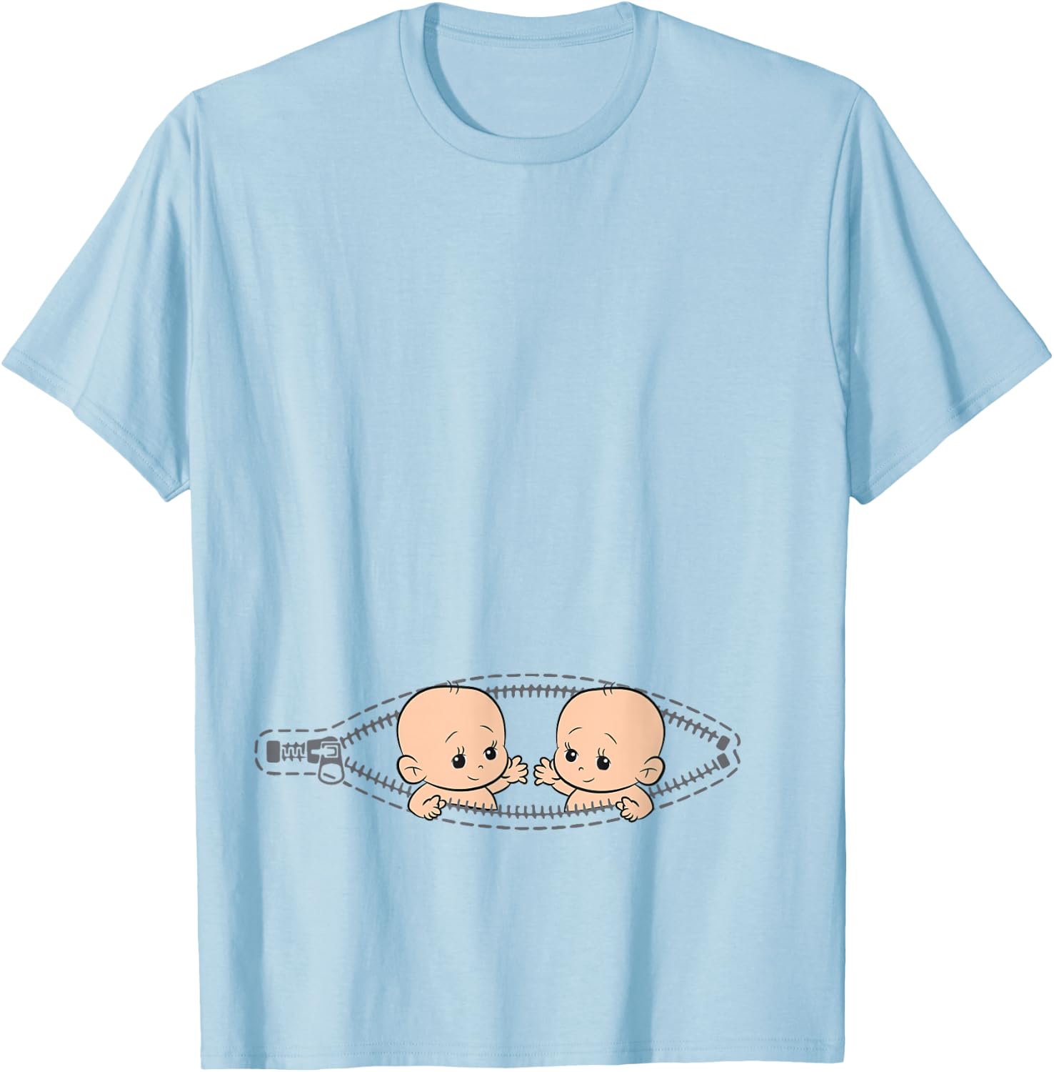 Pregnant Mother of Twins Pregnancy T-Shirt - T-Shirt | Light Blue
