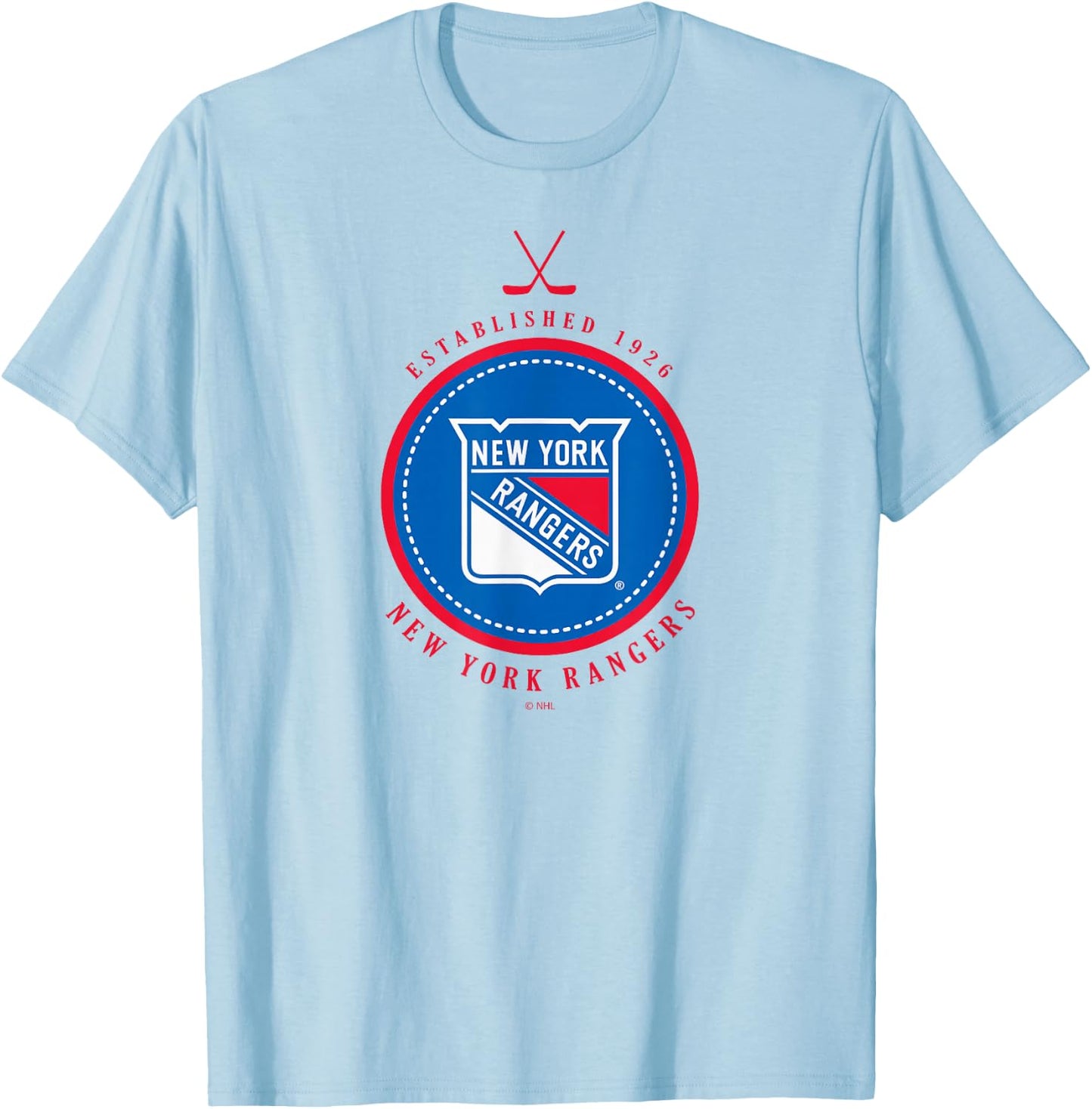 New York Rangers Est 1926 Gray Officially Licensed T-Shirt - T-Shirt | Light Blue