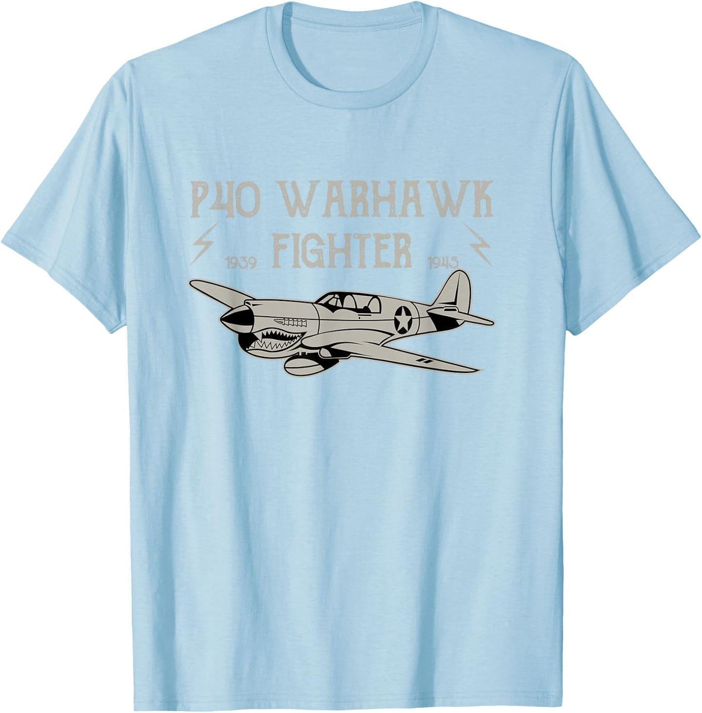 P-40 Warhawk WWII Aeroplane T Shirt T-Shirt - T-Shirt | Light Blue