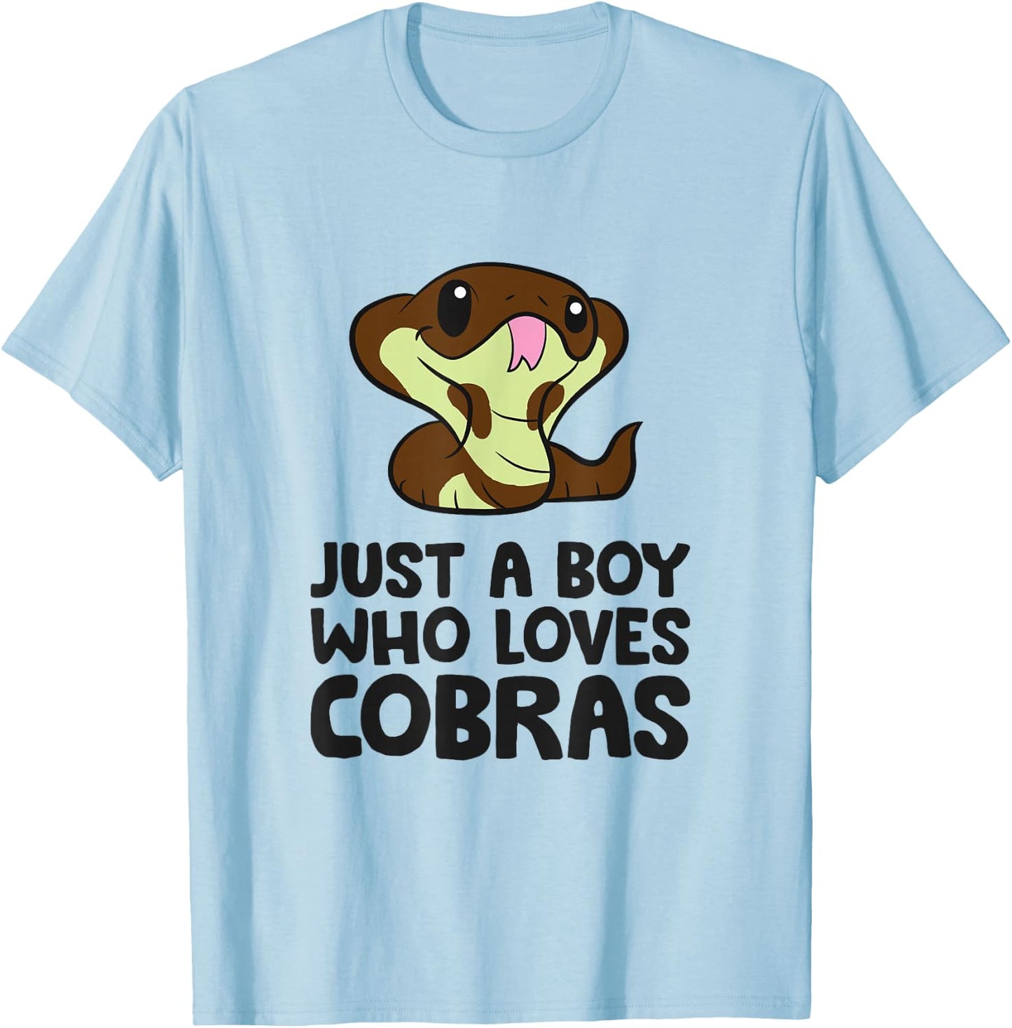 King Cobra Snake Just a Boy Who Loves Cobras T-Shirt - T-Shirt | Light Blue