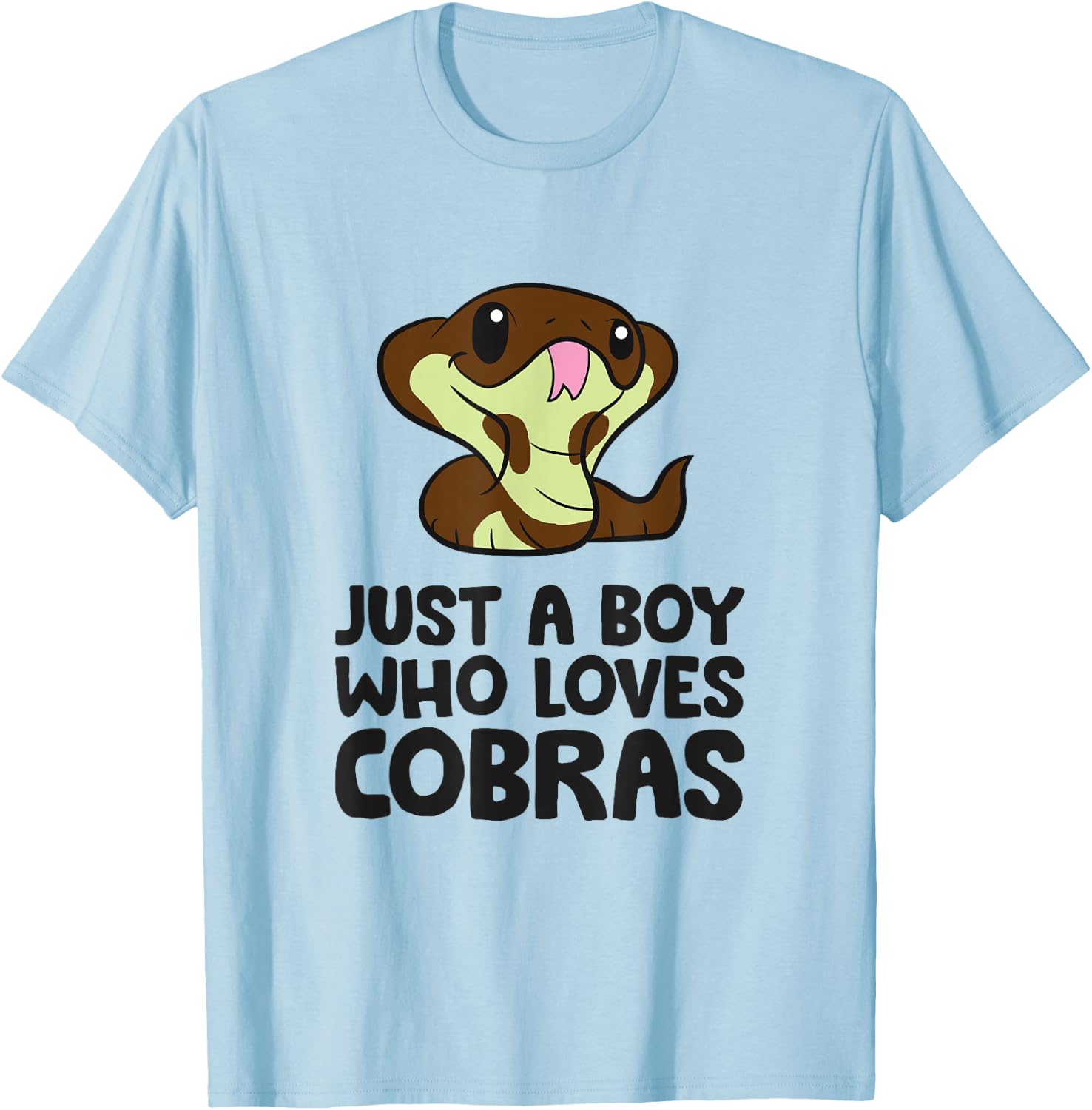 King Cobra Snake Just a Boy Who Loves Cobras T-Shirt - T-Shirt | Light Blue