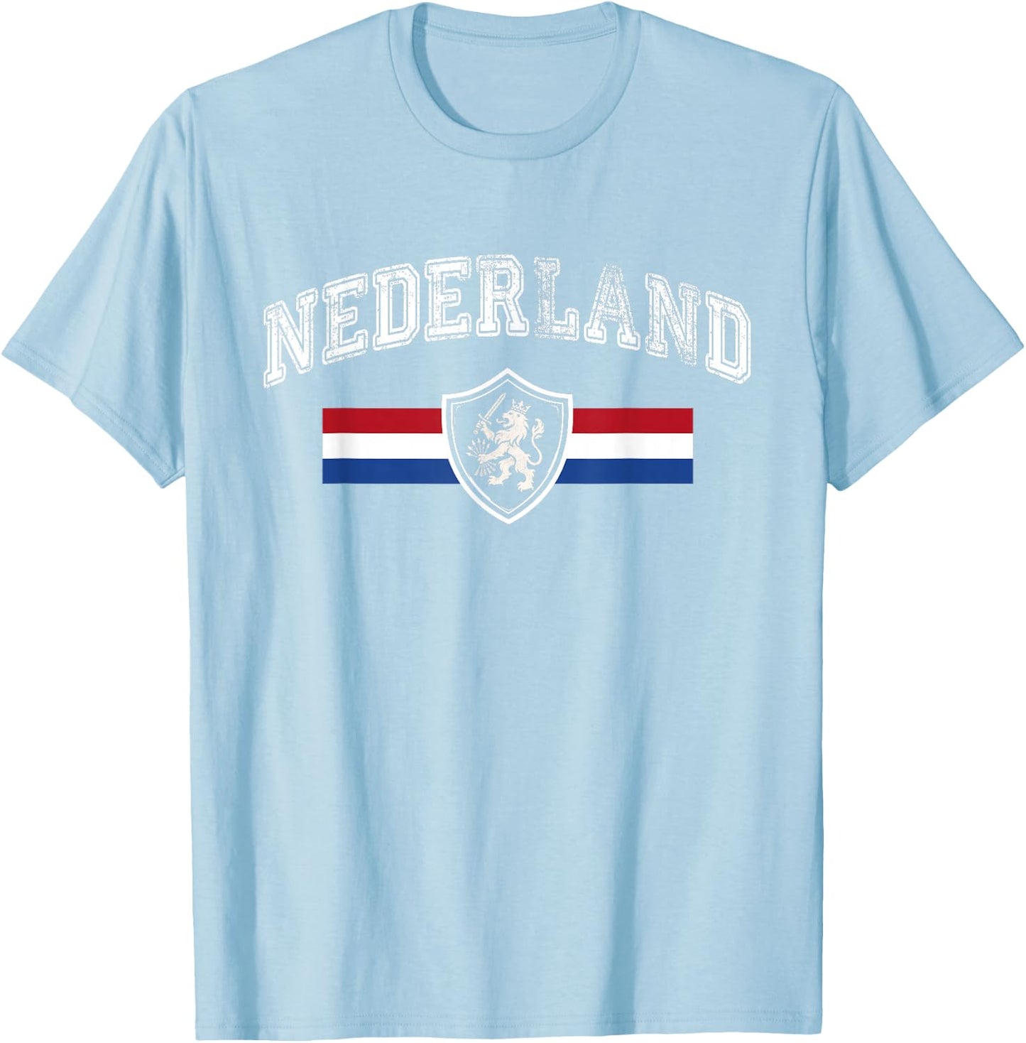 Nederland Netherlands Lion Holland Vintage Orange T-Shirt - T-Shirt | Light Blue