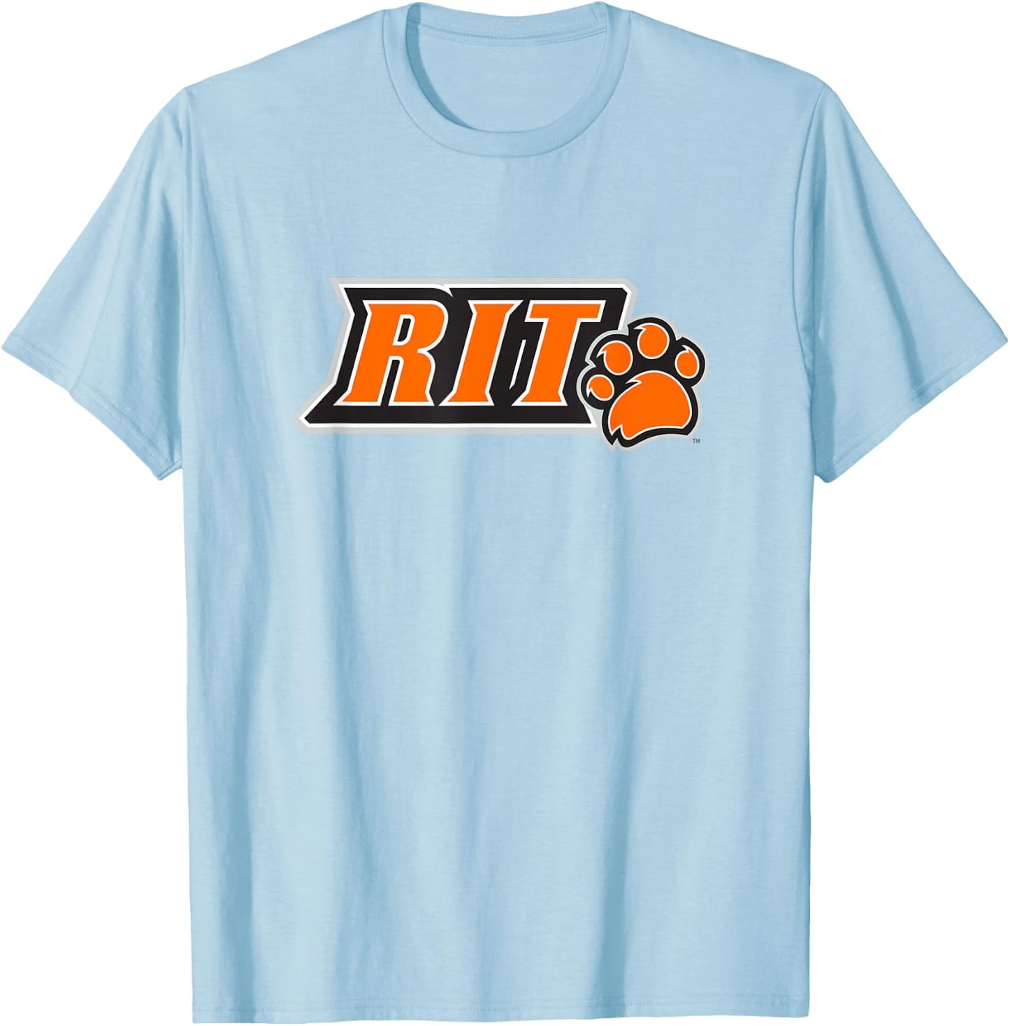 Rochester Institute of Technology RIT Tigers Paw Logo T-Shirt - T-Shirt | Light Blue