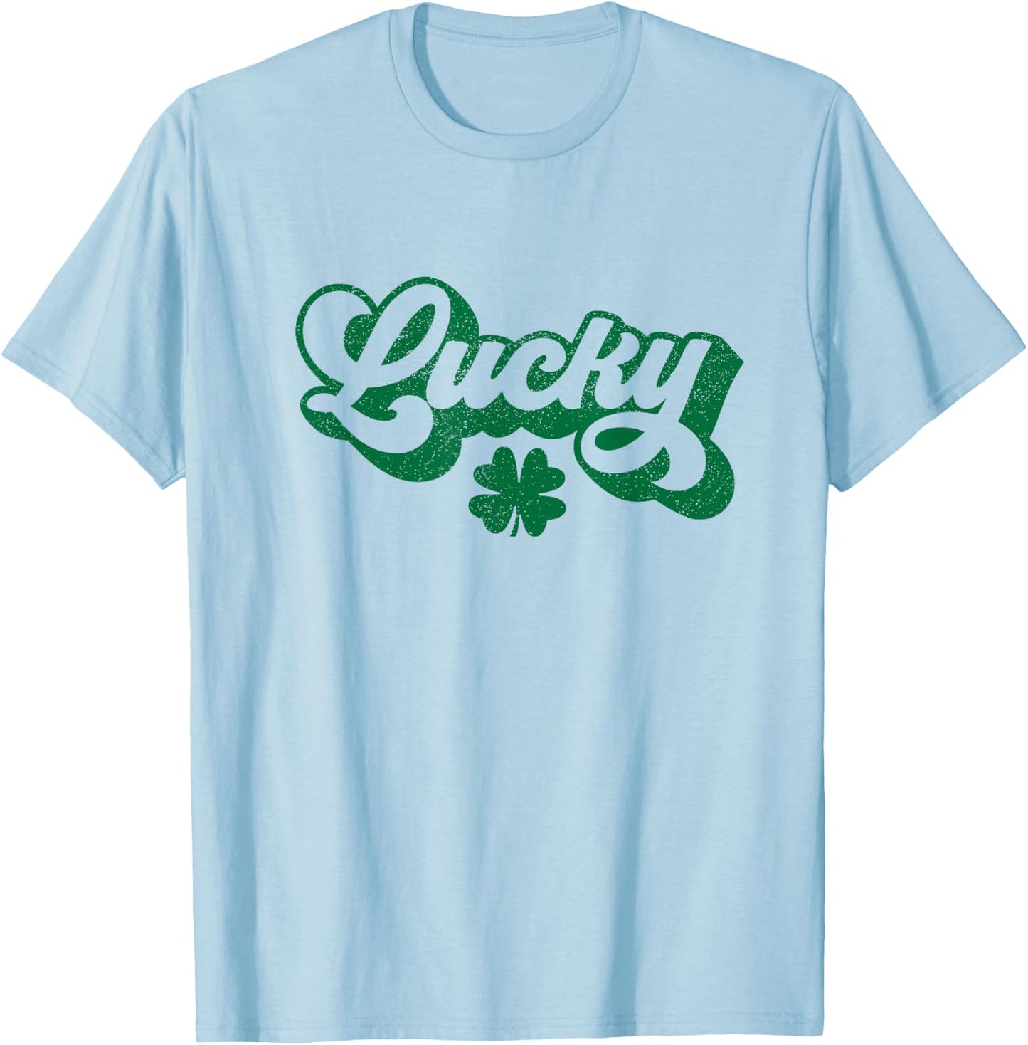 Lucky Shamrock St Patricks Day T-Shirt - T-Shirt | Light Blue