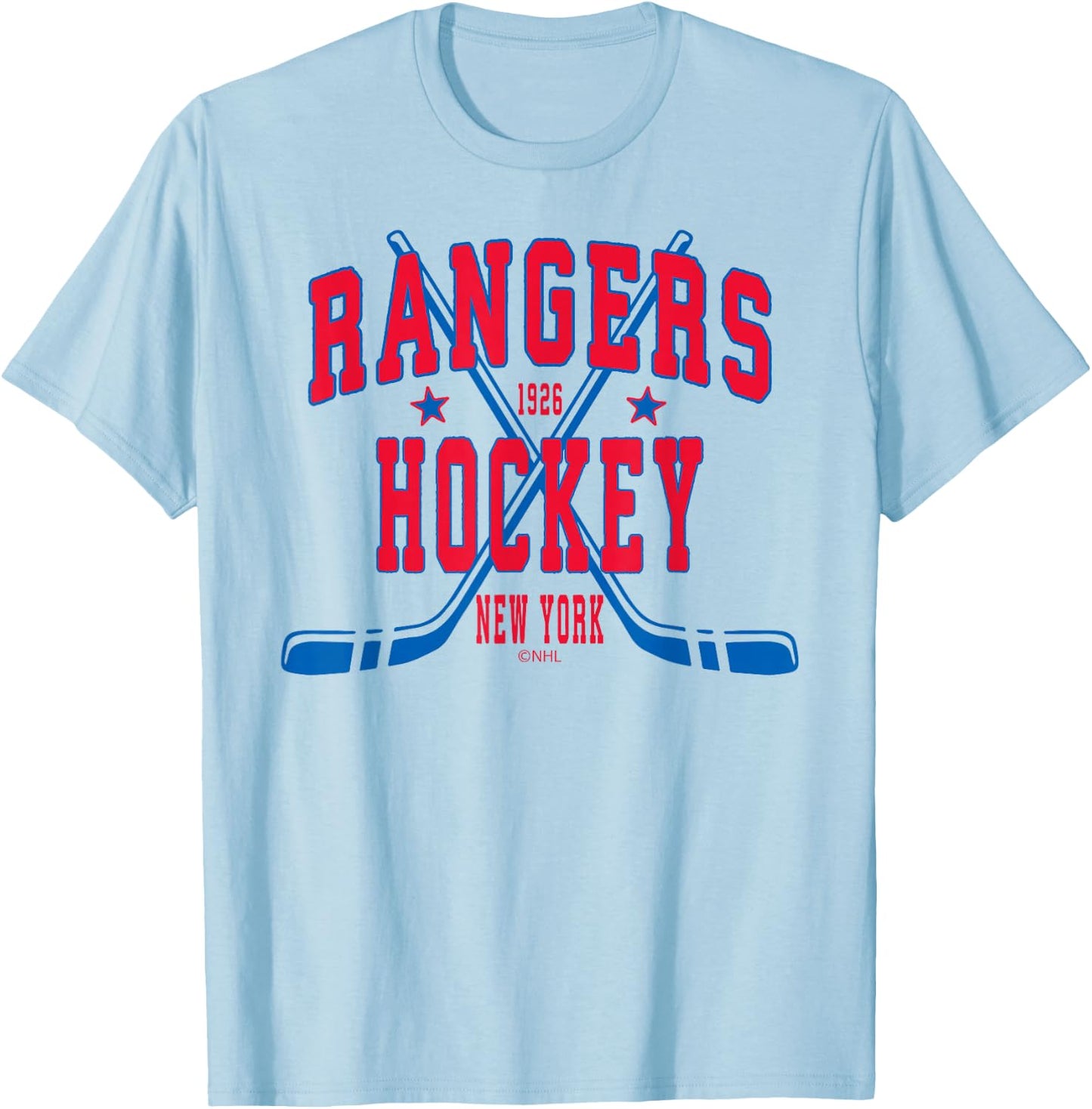 New York Rangers Stars White Officially Licensed T-Shirt - T-Shirt | Light Blue