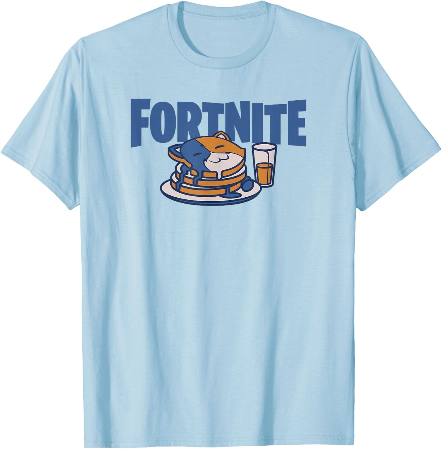 Fortnite Cat Pancakes T-Shirt - T-Shirt | Light Blue