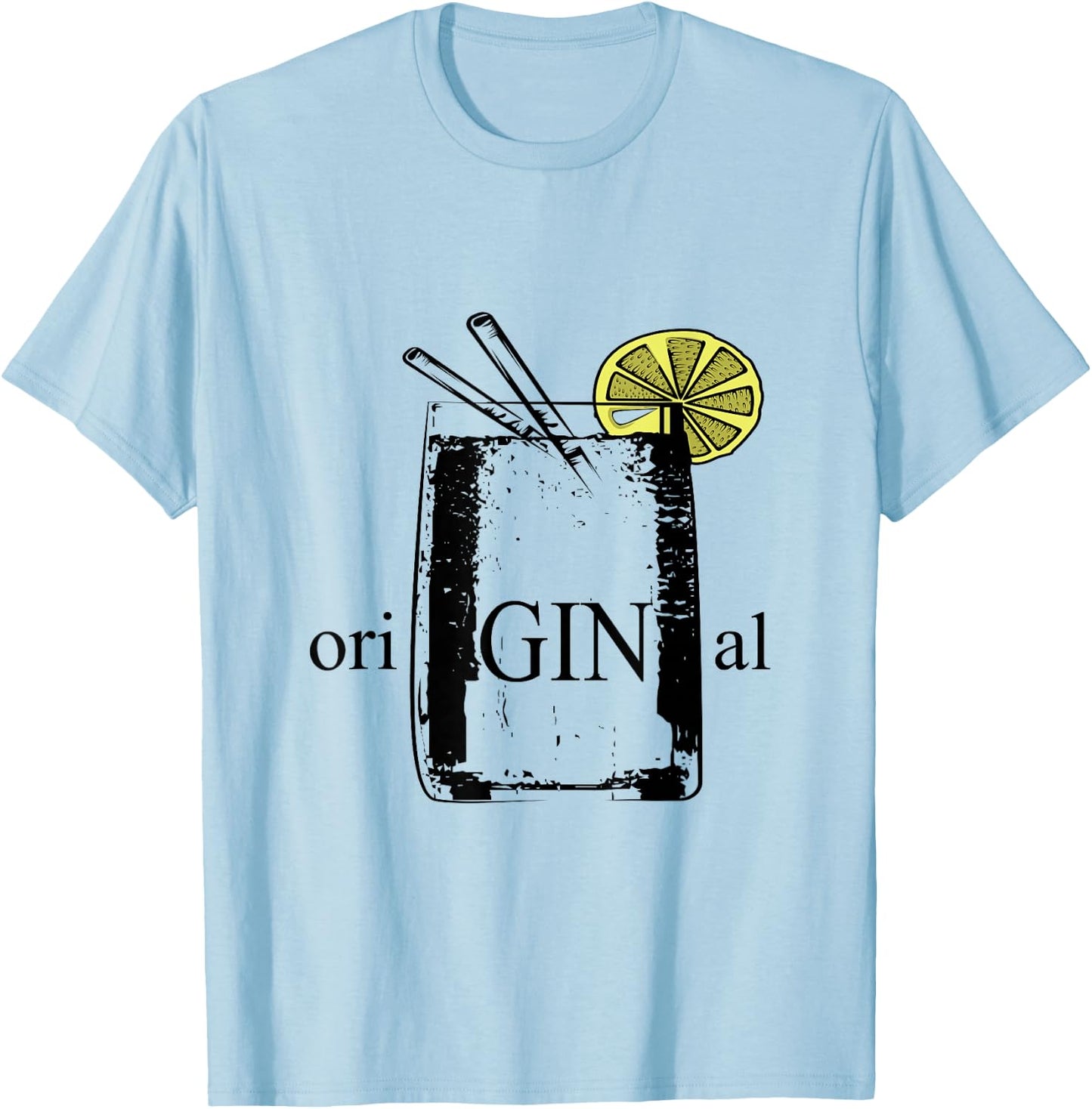 OriGINal Gin and Tonic Shirt Funny Longdrink Pun T-Shirt - T-Shirt | Light Blue
