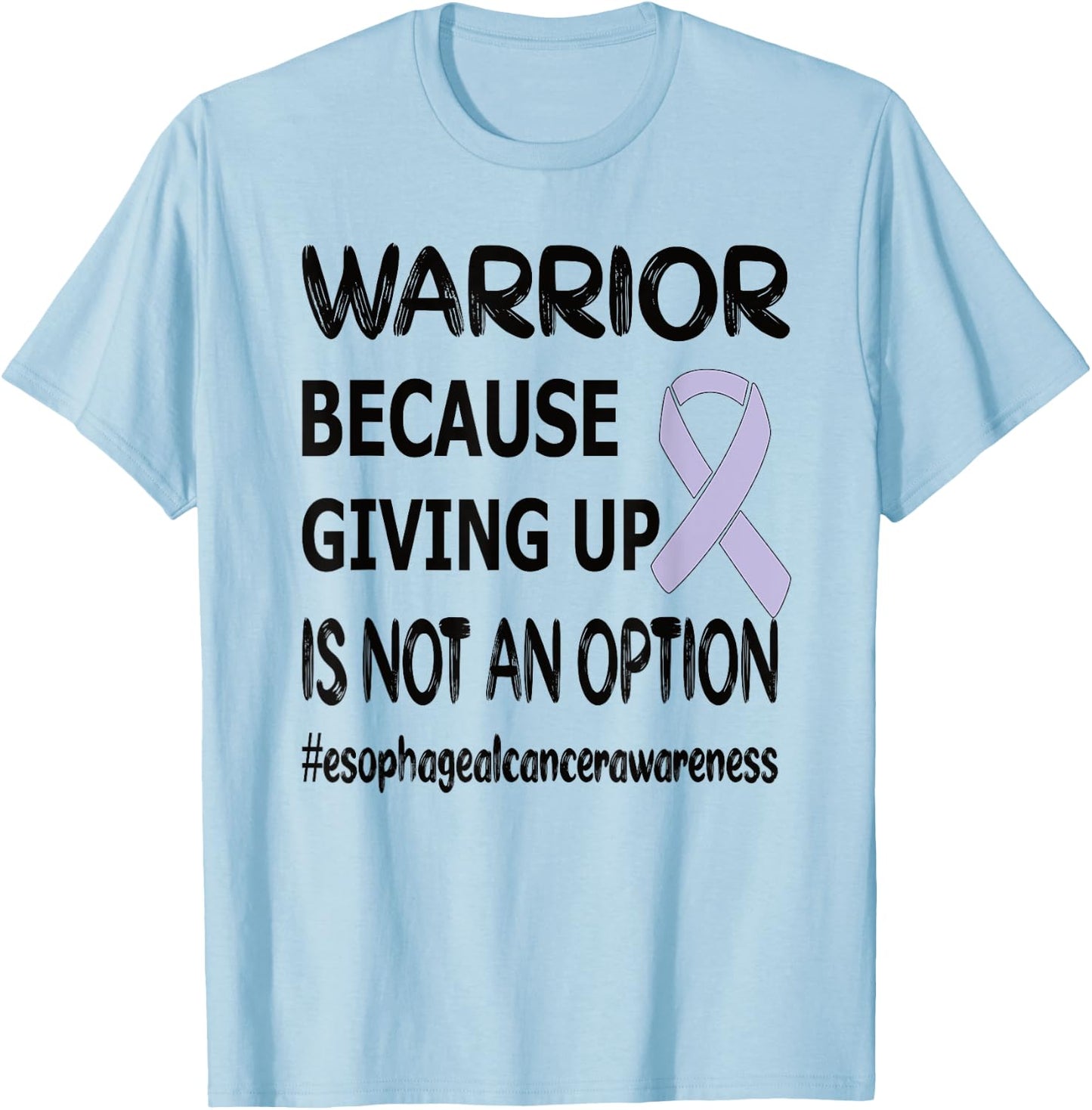 Esophageal Cancer Warrior Periwinkle Ribbon Cancer Survivor T-Shirt - T-Shirt | Light Blue