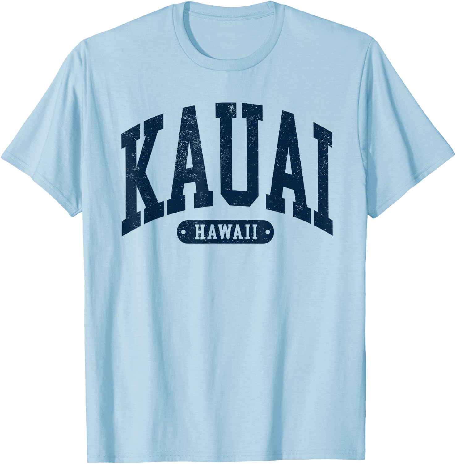 Vintage Kauai Hawaii Distressed Retro Beach Vacation T-Shirt - T-Shirt | Light Blue