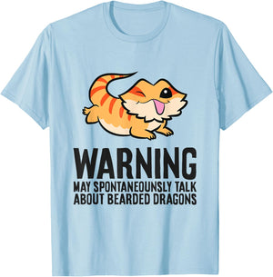Warning May Spontaneously Talk About Bearded Dragons T-Shirt - T-Shirt | Light Blue