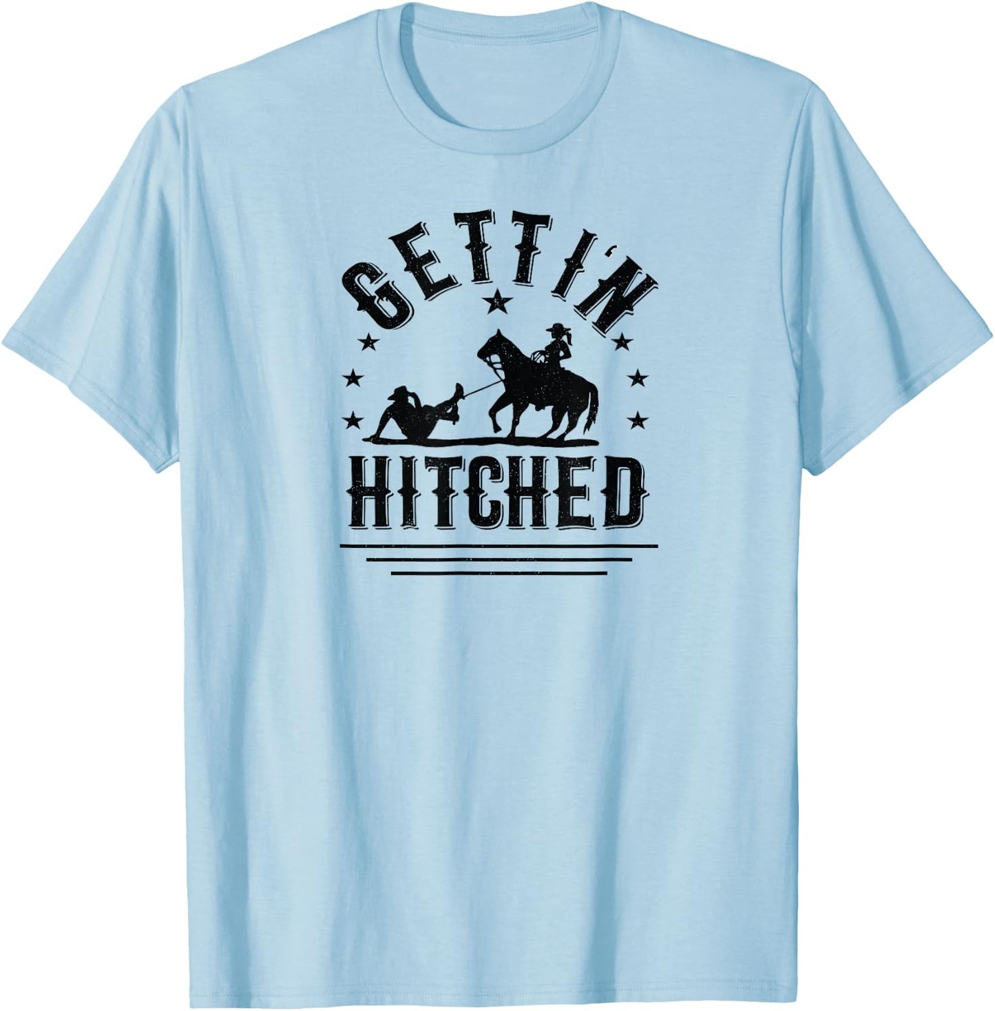 Getting Hitched Bachlorette shirt T-Shirt - T-Shirt | Light Blue