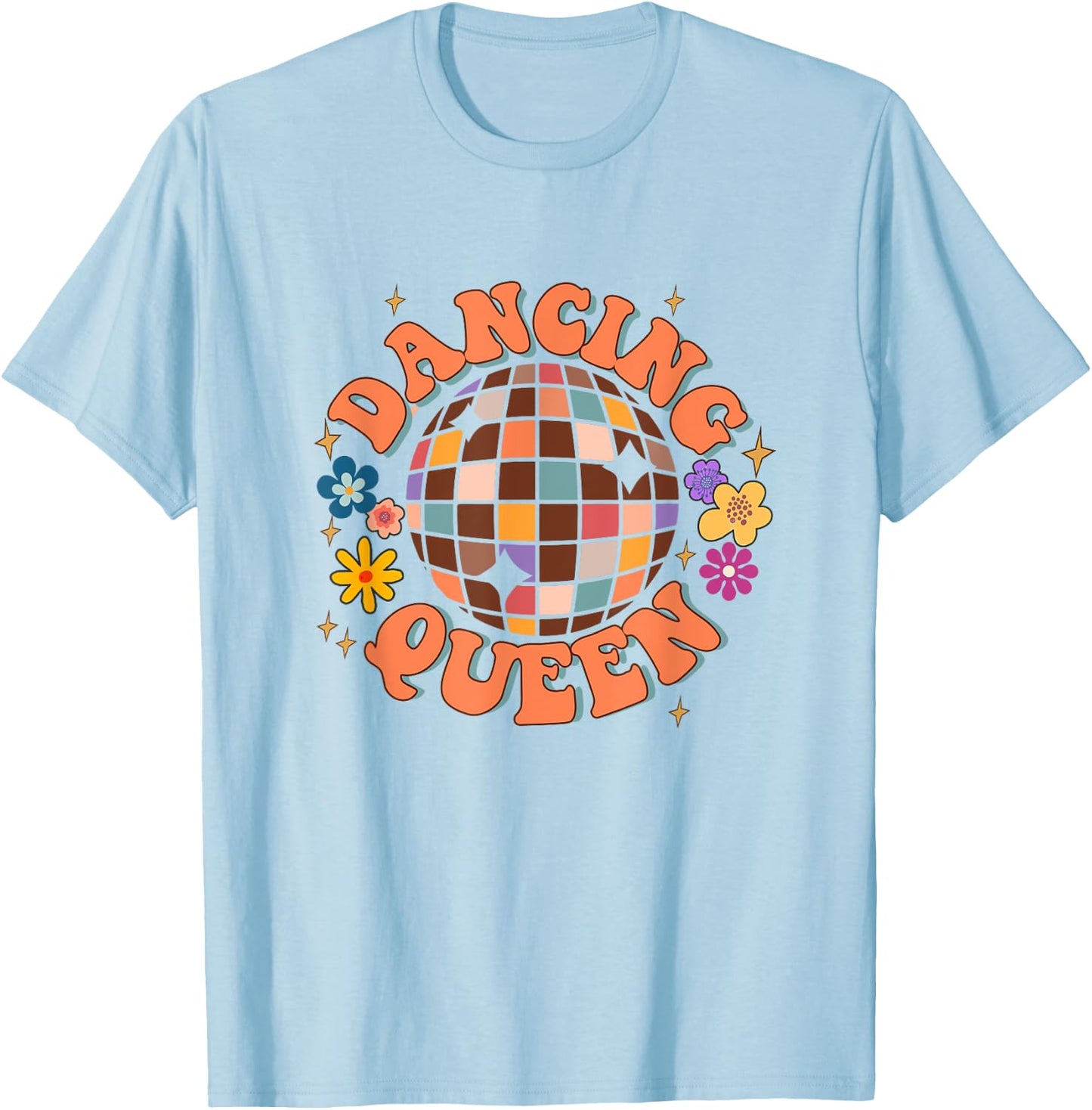 Dancing Queen Retro Bridesmaids 70’s Disco Bachelorette T-Shirt - T-Shirt | Light Blue