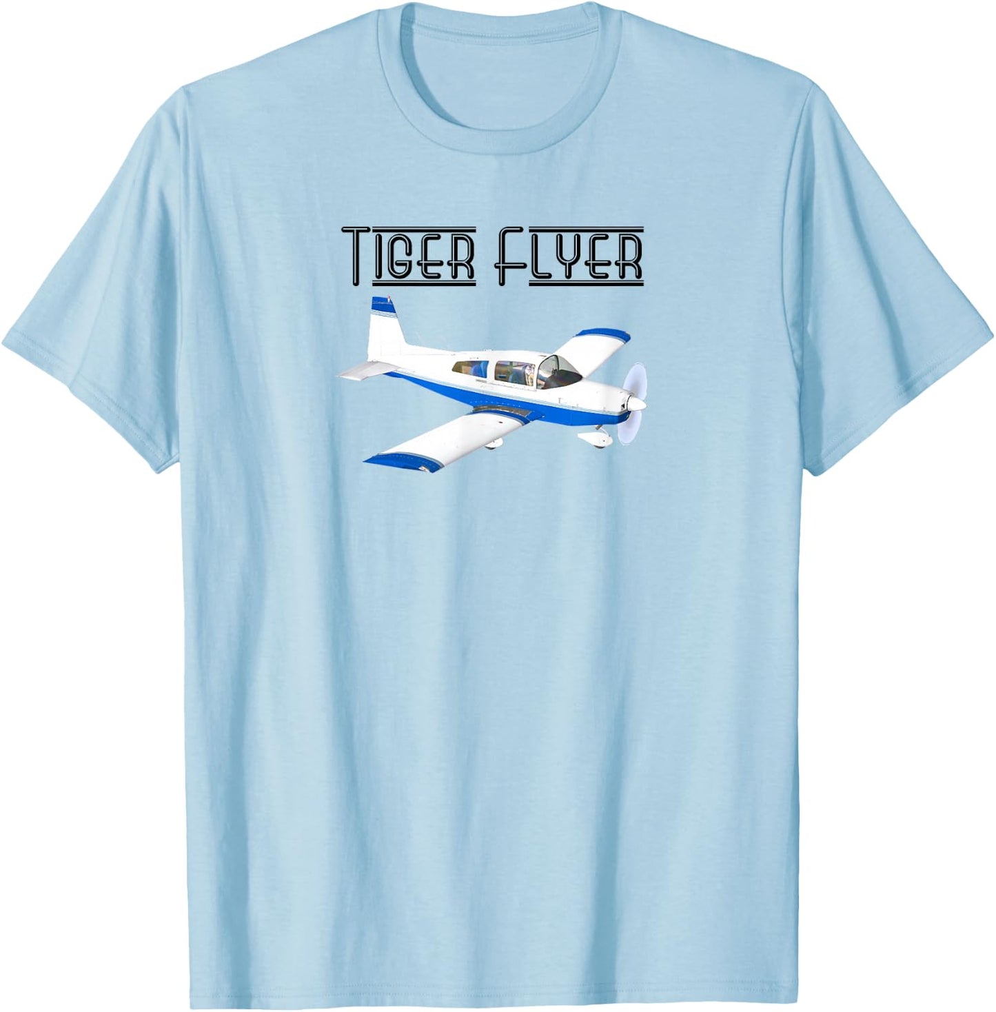 Grumman Tiger Flyer Airplane Pilot and Enthusiasts T-Shirt - T-Shirt | Light Blue