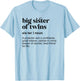 Big Sister Of Twins Definition Big Twin Sister T-Shirt - T-Shirt | Light Blue