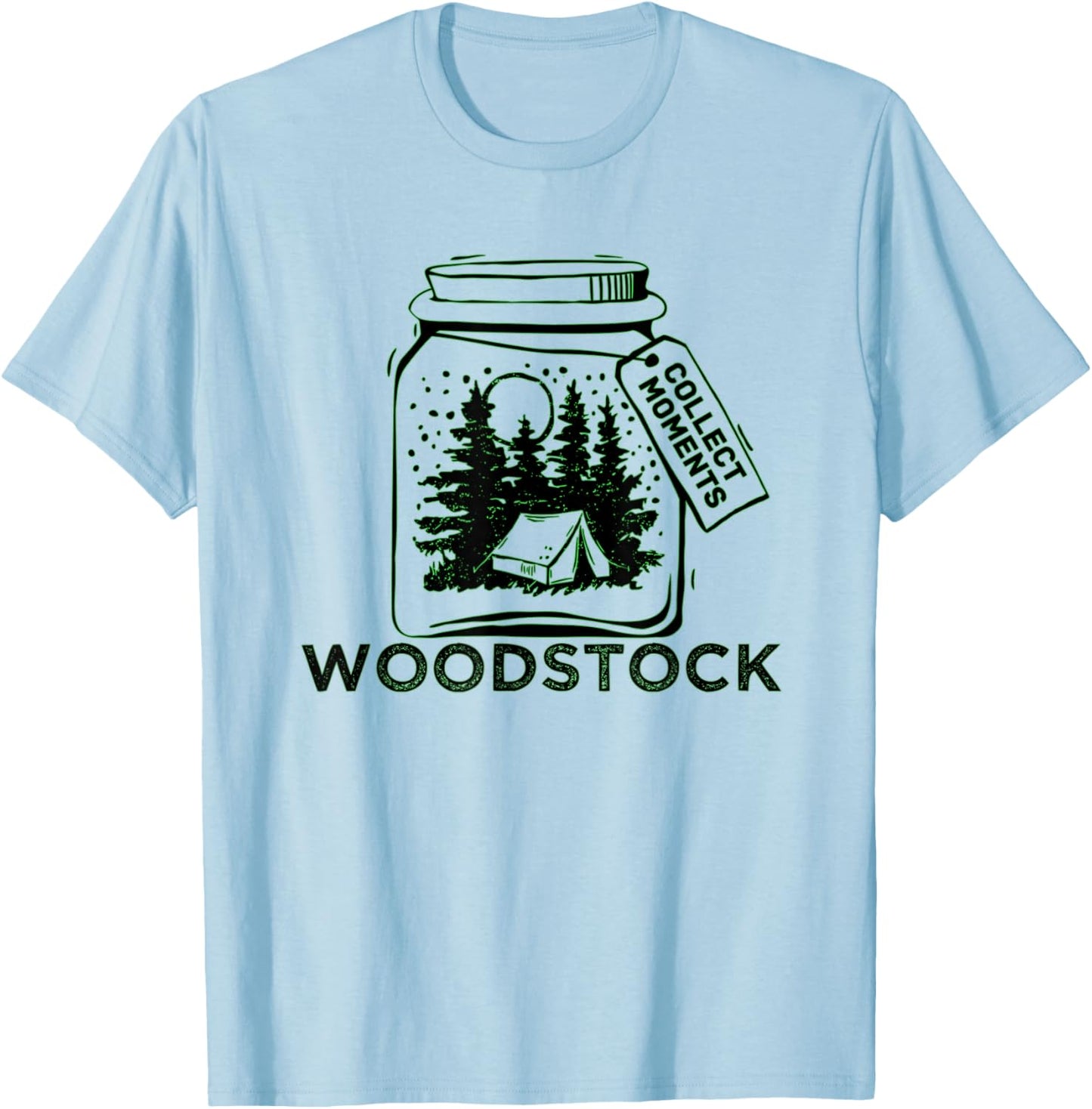 Vintage Woodstock, New York Souvenir T-Shirt - T-Shirt | Light Blue
