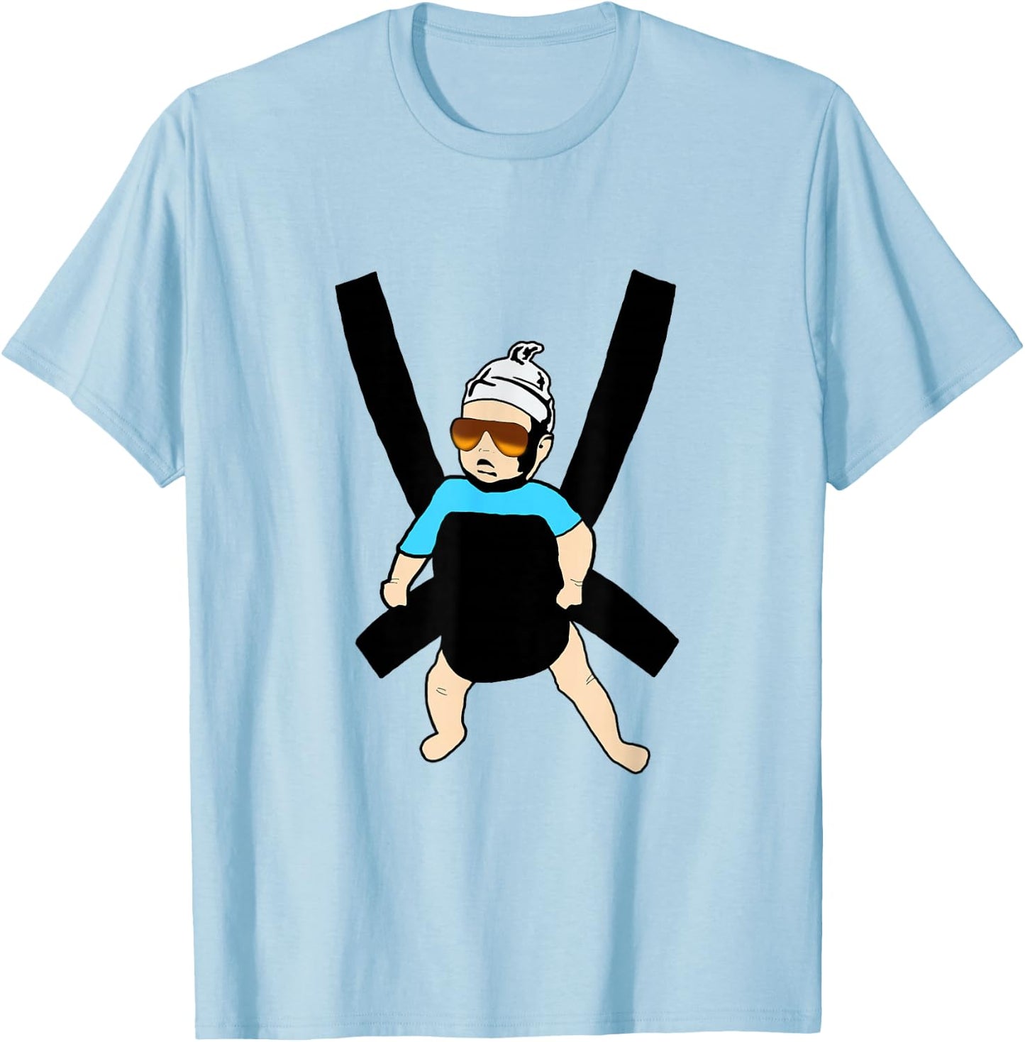 Carlos - Hangover Baby with Sunglasses in a Strap T-Shirt - T-Shirt | Light Blue