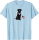 Black Labrador American Flag 4th of July T-Shirt - T-Shirt | Light Blue