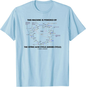 This Machine Is Powered By The Citric Acid Cycle Krebs Cycle T-Shirt - T-Shirt | Light Blue