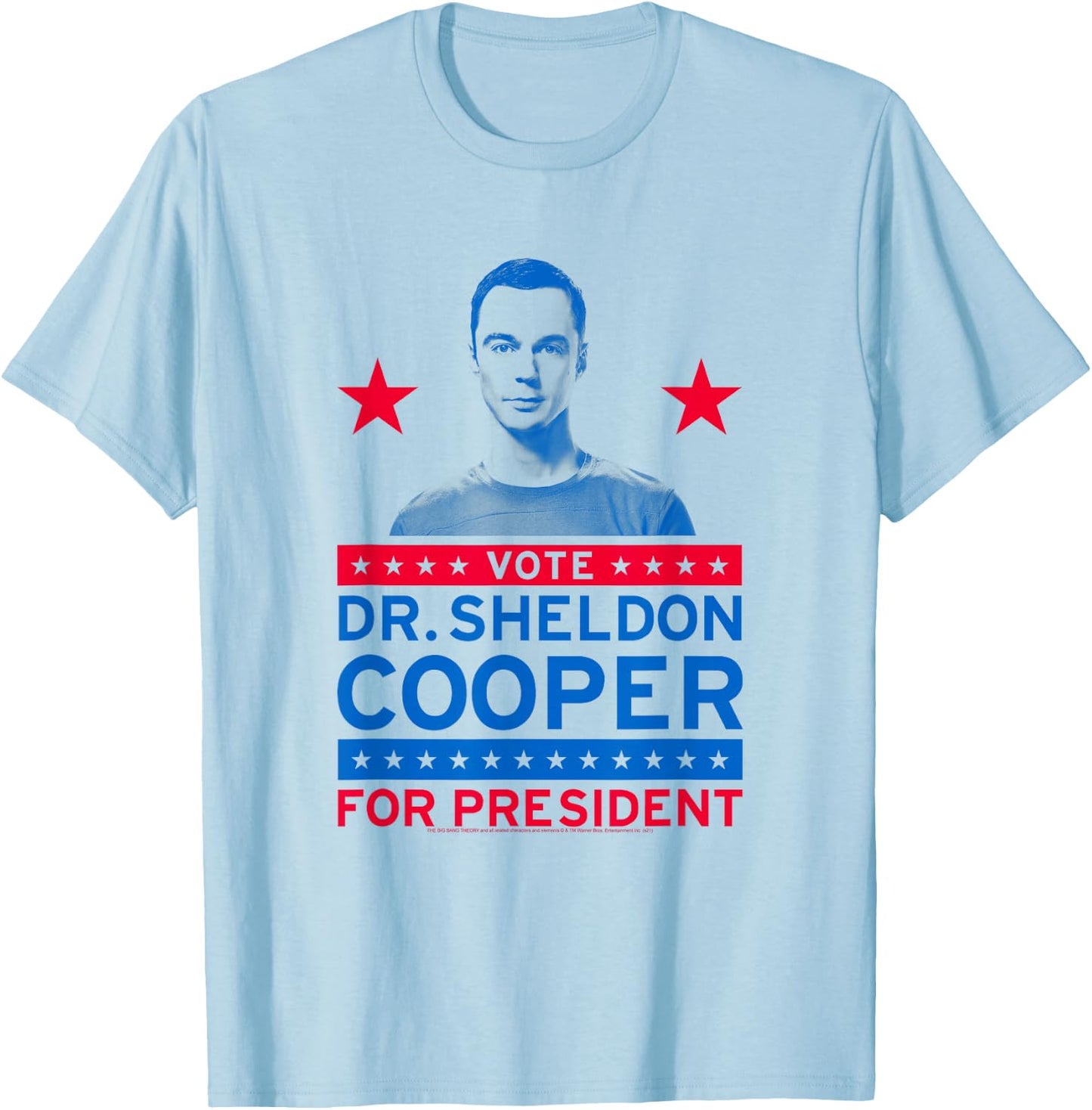The Big Bang Theory Sheldon Cooper for President TV Show T-Shirt - T-Shirt | Light Blue