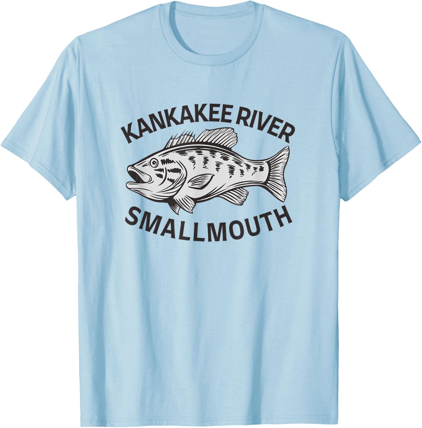 Kankakee River Bass Fishing T-Shirt - T-Shirt | Light Blue
