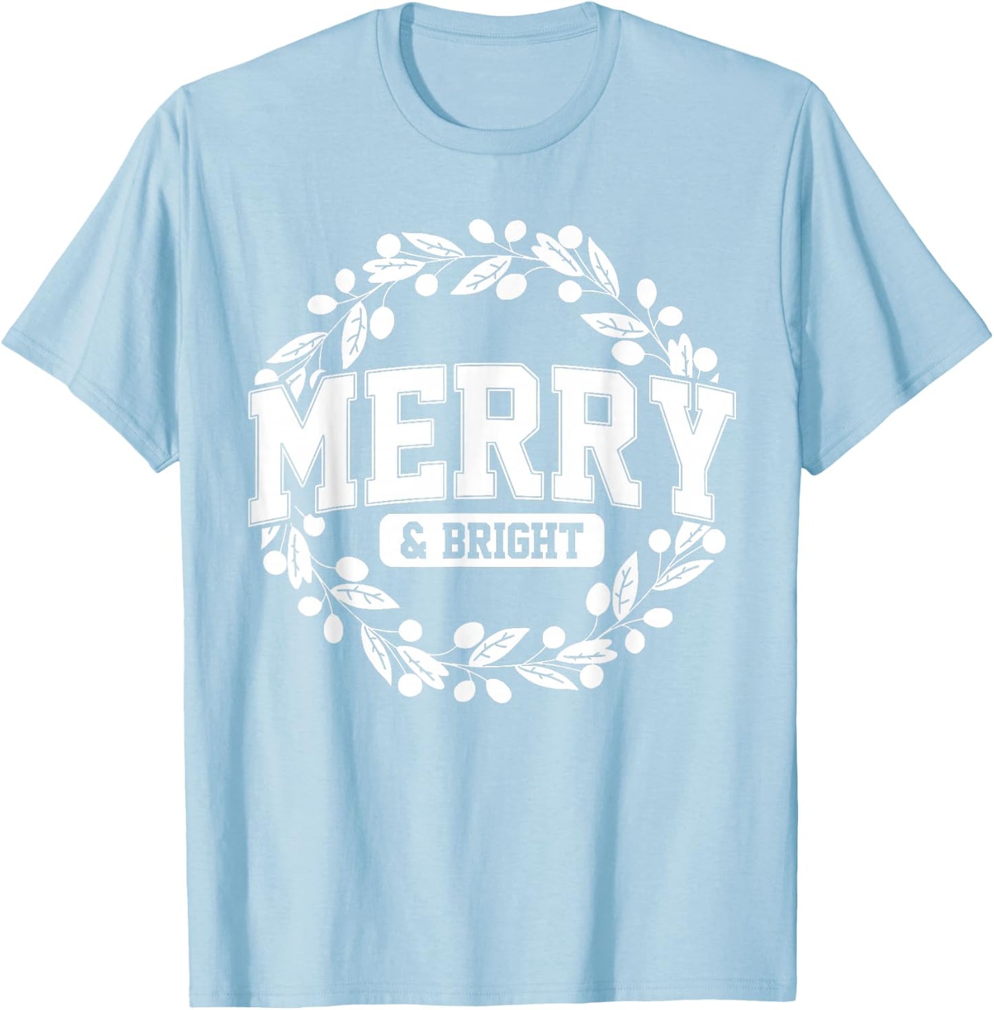 Merry & Bright Moody and Uptight Christmas Matching Couple T-Shirt - T-Shirt | Light Blue
