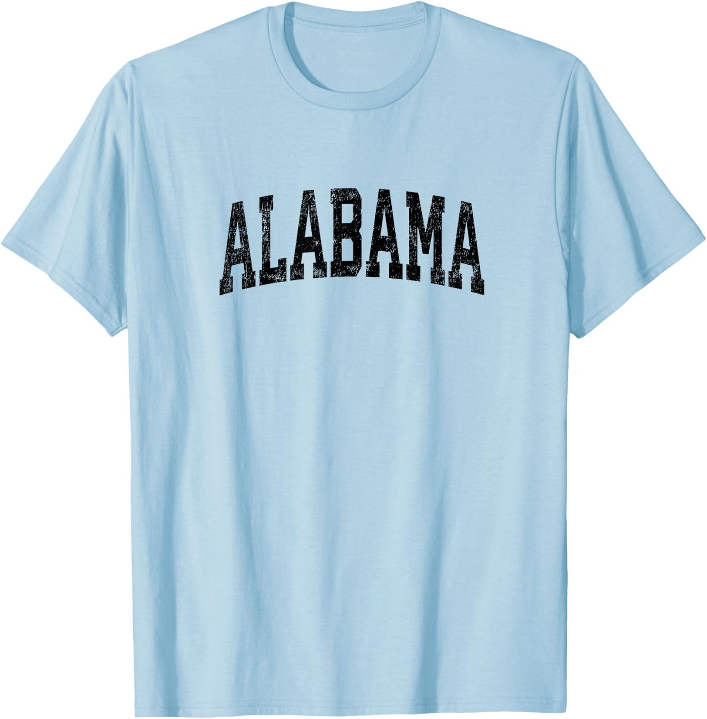 Alabama AL Vintage Athletic Sports Black Design T-Shirt - T-Shirt | Light Blue