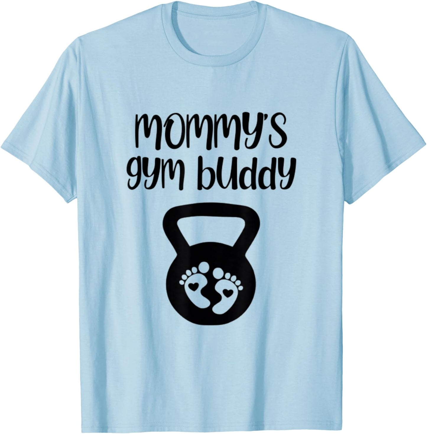 Mommy's Gym Buddy Pregnant Kettlebell Lifting Bodybuilding T-Shirt - T-Shirt | Light Blue