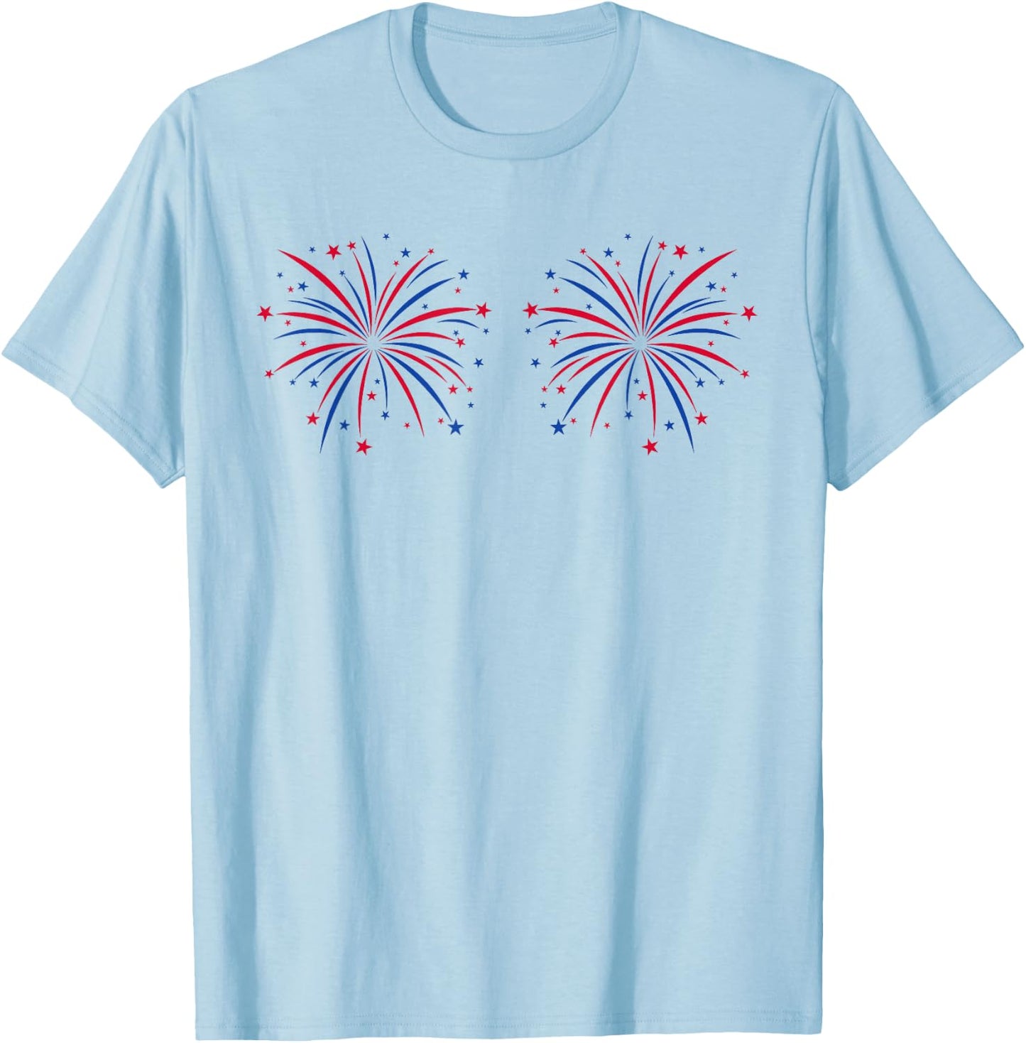 I'm Just Here for The Fireworks Matching Couples 4th of July T-Shirt - T-Shirt | Light Blue