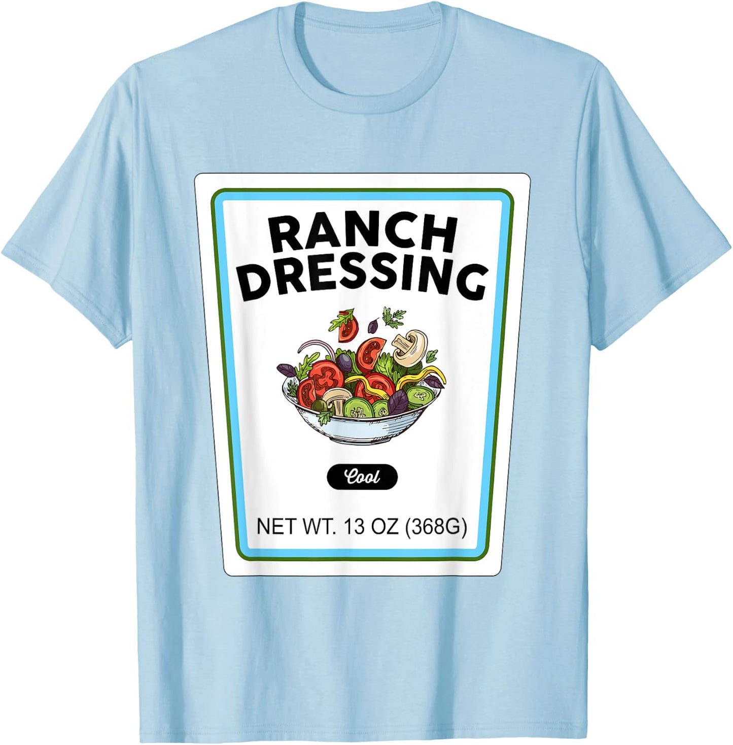 Halloween Matching Costume Ranch Dressing Bottle Label T-Shirt - T-Shirt | Light Blue